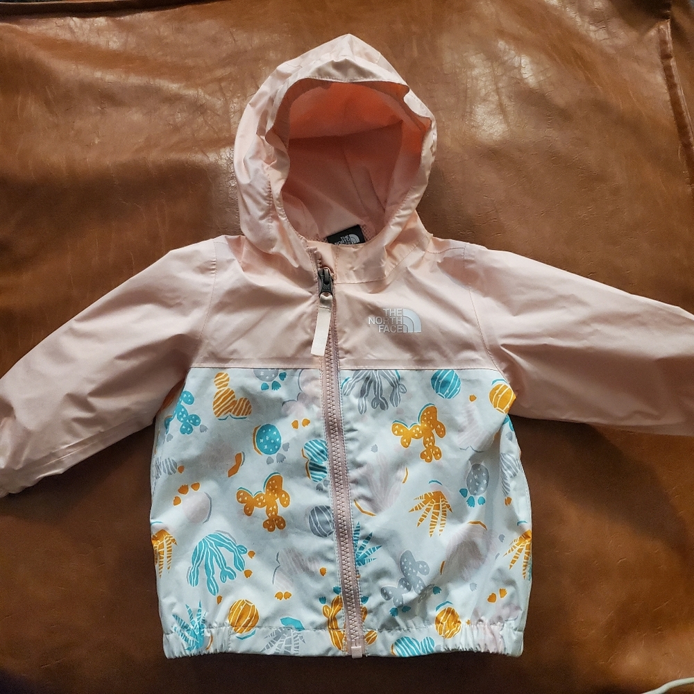 Pink Patterned Infant 6-12mo North Face Raincoat